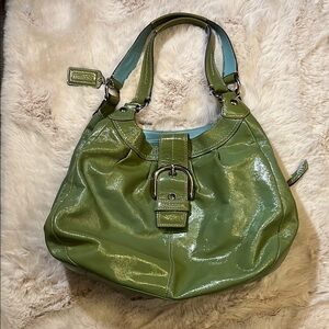 Coach Green Leather Shoulder Bag
